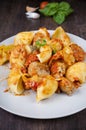 Pasta with meatballs Royalty Free Stock Photo