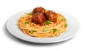 Pasta with meatballs and parsley with tomato sauce Royalty Free Stock Photo