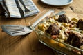 Pasta and meatballs with vegetables Royalty Free Stock Photo