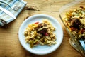Pasta and meatballs with vegetables Royalty Free Stock Photo