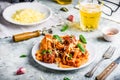 Pasta with mini meatballs Royalty Free Stock Photo