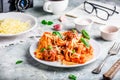 Pasta with mini meatballs Royalty Free Stock Photo