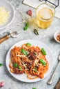 Pasta with mini meatballs Royalty Free Stock Photo