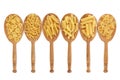 Pasta in Oak Spoons Royalty Free Stock Photo