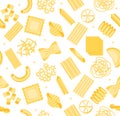 Pasta Pattern Background. Vector