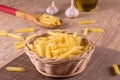 Pasta Penne into a bowl Royalty Free Stock Photo