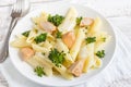 Pasta penne with chicken, broccoli Royalty Free Stock Photo