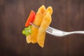 Pasta penne with tomato sauce, Italian food Royalty Free Stock Photo