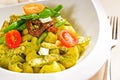 Pasta pesto and vegetables Royalty Free Stock Photo