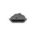 Pasta plate icon - vector spaghetti illustration, noodle bowl - meal time