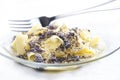 pasta with poppy seeds and powder sugar Royalty Free Stock Photo