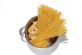 Pasta in the pot Royalty Free Stock Photo