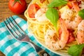 Pasta with prawns