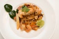 Pasta with prawns, delicious spaghetti Royalty Free Stock Photo