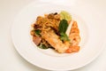 Pasta with prawns, delicious spaghetti Royalty Free Stock Photo