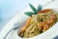 Pasta and Prawns series Royalty Free Stock Photo