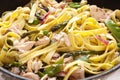 Pasta Primavera with Poached Salmon