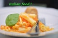 Pasta with pumpkin italian dish