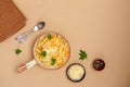 Pasta with pumpkin in white sauce Royalty Free Stock Photo
