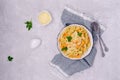 Pasta with pumpkin in white sauce Royalty Free Stock Photo