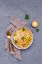 Pasta with pumpkin in white sauce Royalty Free Stock Photo