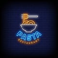 Pasta Restaurant Logo Neon Signs Style Text Vector Royalty Free Stock Photo