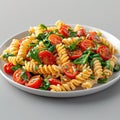 Pasta Salad with Cherry Tomatoes and Spinach Royalty Free Stock Photo