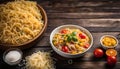 Pasta Salad With Corn, Tomato and Basil Royalty Free Stock Photo