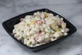 Pasta Salad served in a dish isolated on grey background side view Royalty Free Stock Photo