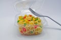 Pasta salad takeaway with fork Royalty Free Stock Photo