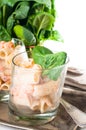 Pasta with salmon and spinach Royalty Free Stock Photo