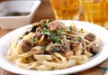 Pasta with sauteed mushrooms