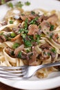 Pasta with sauteed mushrooms