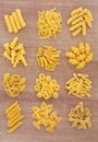 Pasta Selection Royalty Free Stock Photo