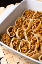 Pasta shells conchiglioni stuffed with meat Royalty Free Stock Photo