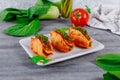 Pasta shells staffed with meat and ricotta cheese Royalty Free Stock Photo