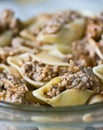 Pasta shells stuffed with meat Royalty Free Stock Photo