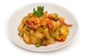 Pasta with shrimps and zucchini