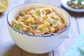 Pasta with smoked salmon and capers in cream sauce Royalty Free Stock Photo