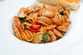 Pasta or spaghetti clams with spicy chili sauce