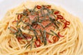 Pasta spaghetti with fresh karashi mentaiko Royalty Free Stock Photo