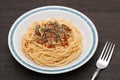 Pasta spaghetti with fresh karashi mentaiko Royalty Free Stock Photo