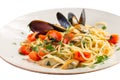 Pasta spaghetti with mussel Royalty Free Stock Photo