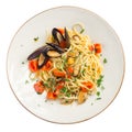 Pasta spaghetti with mussel Royalty Free Stock Photo