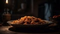 Pasta, spaghetti nest isolated on counter