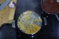 Pasta - spaghetti - noodles cooking Royalty Free Stock Photo