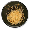 Pasta. Spaghetti on plate vector illustration set  isolated. White background Royalty Free Stock Photo