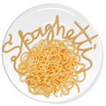Pasta. Spaghetti on plate vector illustration set  isolated. White background Royalty Free Stock Photo