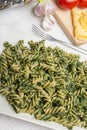 Pasta with spinach Royalty Free Stock Photo