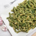 Pasta with spinach Royalty Free Stock Photo
